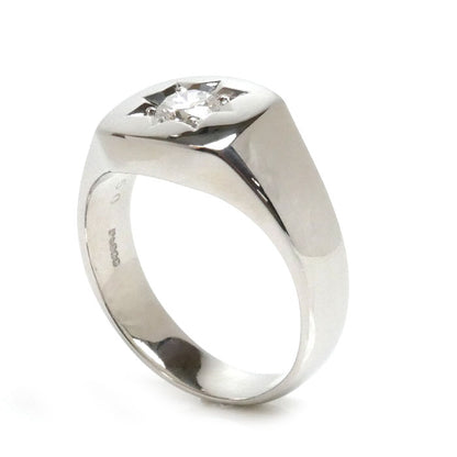Pt900プラチナ リング・指輪 ダイヤモンド0.5ct 20号 18.2g メンズ【中古】【美品】