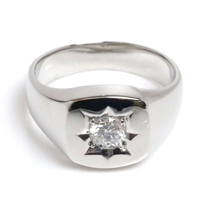 Pt900プラチナ リング・指輪 ダイヤモンド0.5ct 20号 18.2g メンズ【中古】【美品】