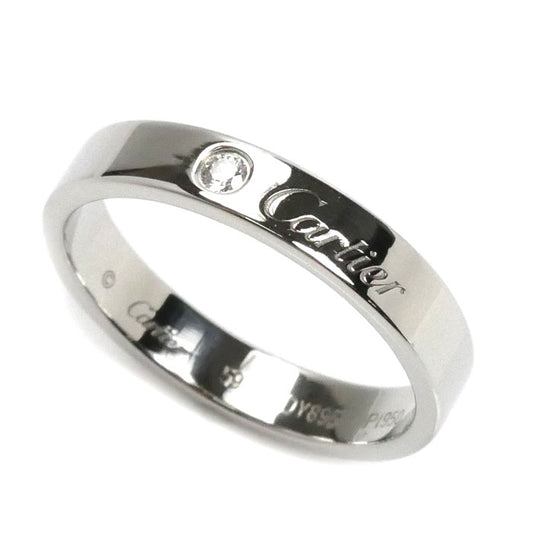 CARTIER カルティエ Pt950プラチナ エングレーブド リング・指輪 B4098259 ダイヤモンド 19号 59 7.2g メンズ【中古】【美品】