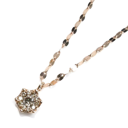 ESTELLE エステール K18PG ピンクゴールド ネックレス ダイヤモンド0.31ct 3.6g ～70cm ロング レディース【中古】