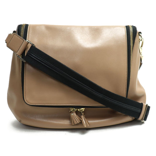 Anya Hindmarch アニヤ・ハインドマーチ マキシジップ ショルダーバッグ ベージュ レディース【中古】