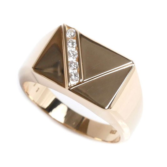 K18PG ピンクゴールド リング・指輪 ダイヤモンド0.11ct 17.5号 8.2g ユニセックス【中古】