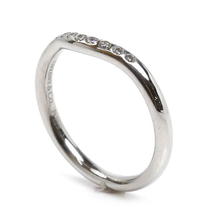 TIFFANY&Co. ティファニー Pt950プラチナ カーブドバンド 9Pダイヤ リング・指輪 60016940 ダイヤモンド 10号 3.7g レディース【中古】【美品】