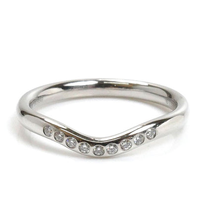 TIFFANY&Co. ティファニー Pt950プラチナ カーブドバンド 9Pダイヤ リング・指輪 60016940 ダイヤモンド 10号 3.7g レディース【中古】【美品】