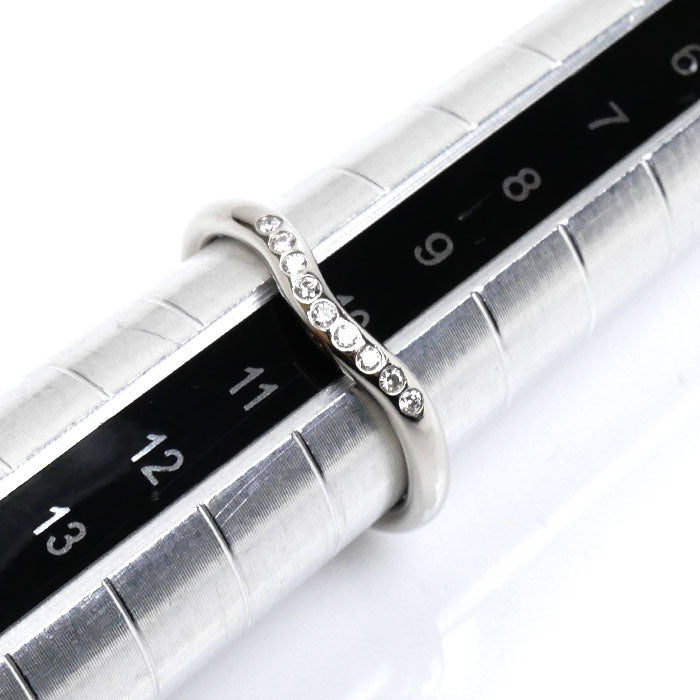 TIFFANY&Co. ティファニー Pt950プラチナ カーブドバンド 9Pダイヤ リング・指輪 60016940 ダイヤモンド 10号 3.7g レディース【中古】【美品】
