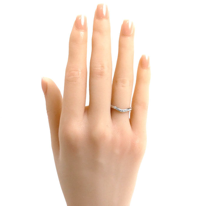 TIFFANY&Co. ティファニー Pt950プラチナ カーブドバンド 9Pダイヤ リング・指輪 60016940 ダイヤモンド 10号 3.7g レディース【中古】【美品】