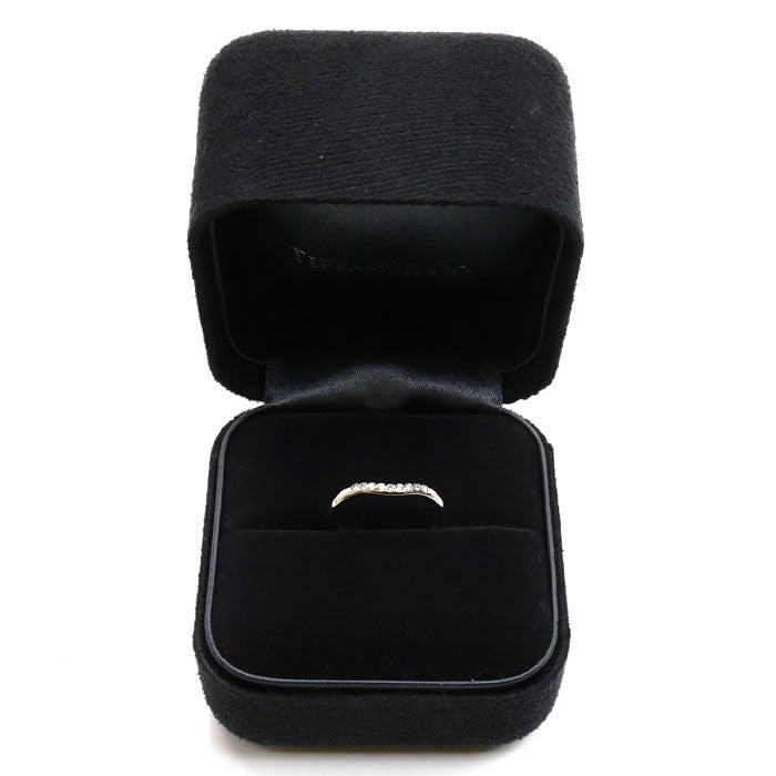 TIFFANY&Co. ティファニー Pt950プラチナ カーブドバンド 9Pダイヤ リング・指輪 60016940 ダイヤモンド 10号 3.7g レディース【中古】【美品】