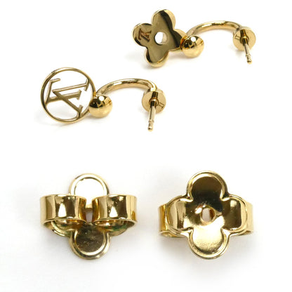 LOUIS VUITTON ルイ・ヴィトン 真鍮 ブックルドレイユ ブルーミング ロゴマニア ピアス M64859 レディース【中古】