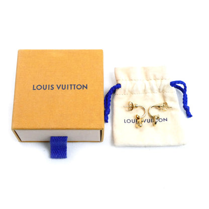 LOUIS VUITTON ルイ・ヴィトン 真鍮 ブックルドレイユ ブルーミング ロゴマニア ピアス M64859 レディース【中古】