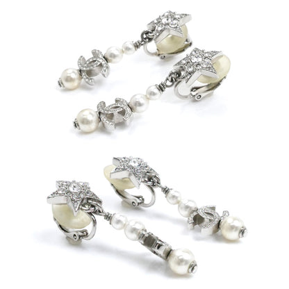 CHANEL シャネル フェイクパール ラインストーン メタル スター イヤリング レディース【中古】