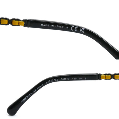 CHANEL シャネル ココマーク サングラス ブラック イエロー 3408-S-A C.1712/SB 54□16 140 レディース【中古】