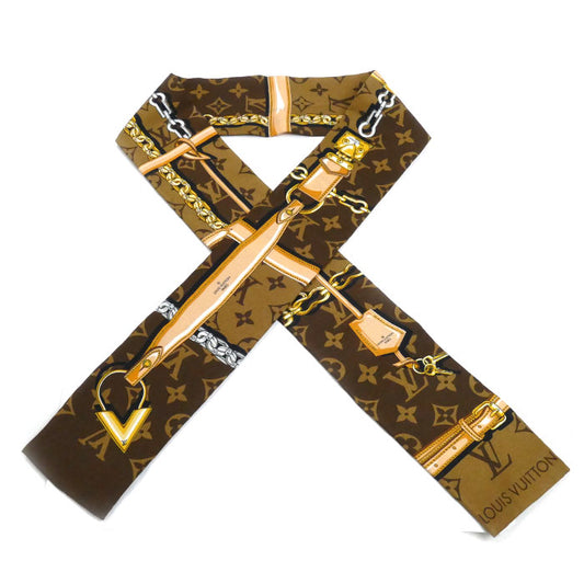 LOUIS VUITTON ルイ・ヴィトン バンドー  スカーフ ブラウン M78655 IS1220 レディース【中古】