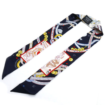 HERMES エルメス DAME DE COEUR ダム ドゥ クール ツイリー スカーフ ノワール/ルージュ/オール H063959S 01 ラインストーン レディース【中古】【美品】