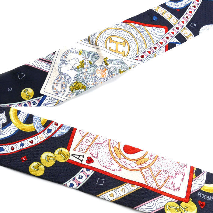 HERMES エルメス DAME DE COEUR ダム ドゥ クール ツイリー スカーフ ノワール/ルージュ/オール H063959S 01 ラインストーン レディース【中古】【美品】