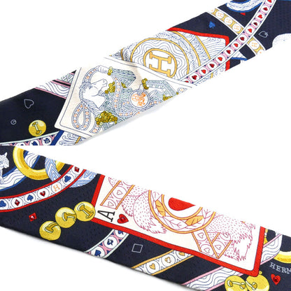 HERMES エルメス DAME DE COEUR ダム ドゥ クール ツイリー スカーフ ノワール/ルージュ/オール H063959S 01 ラインストーン レディース【中古】【美品】