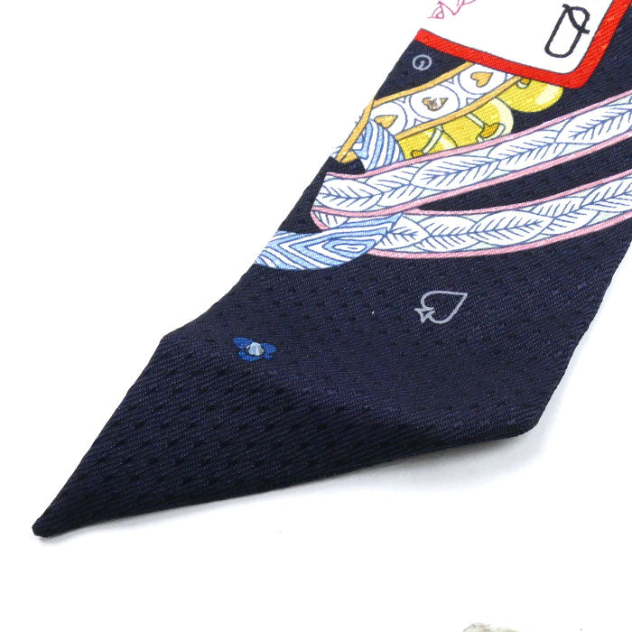 HERMES エルメス DAME DE COEUR ダム ドゥ クール ツイリー スカーフ ノワール/ルージュ/オール H063959S 01 ラインストーン レディース【中古】【美品】