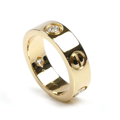 CARTIER カルティエ K18YG イエローゴールド ラブリング 3Pダイヤ リング・指輪 B4032447 ダイヤモンド 7号 47 7.4g レディース【中古】【美品】