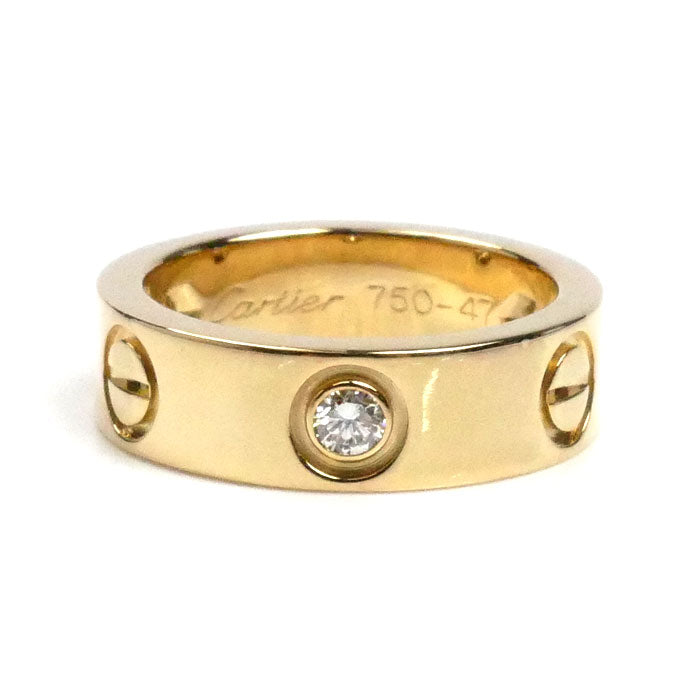 CARTIER カルティエ K18YG イエローゴールド ラブリング 3Pダイヤ リング・指輪 B4032447 ダイヤモンド 7号 47 7.4g レディース【中古】【美品】