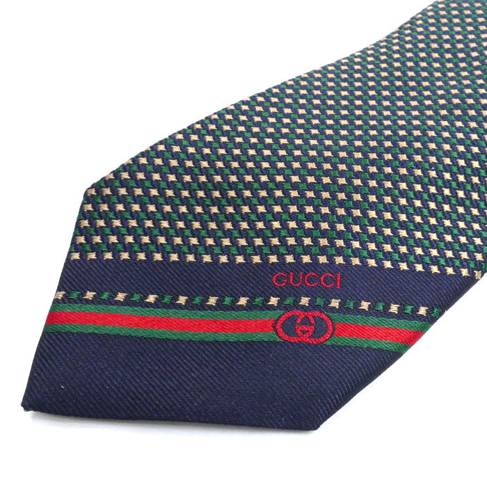 GUCCI グッチ アニマリエ ビー ネクタイ グリーン マルチカラー 714694 4EAAW メンズ【中古】【美品】