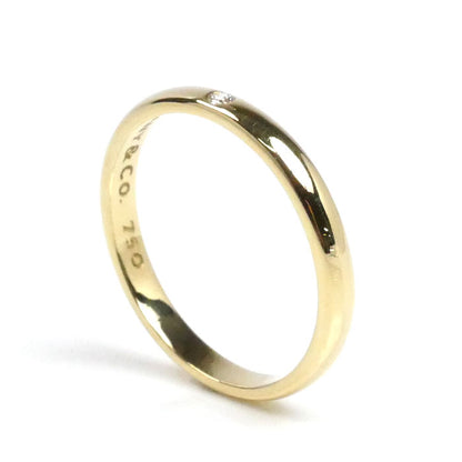 TIFFANY&Co. ティファニー K18YG イエローゴールド バンドリング 1Pダイヤ リング・指輪 60016280 ダイヤモンド 17号 3.0g ユニセックス【中古】【美品】