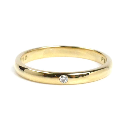 TIFFANY&Co. ティファニー K18YG イエローゴールド バンドリング 1Pダイヤ リング・指輪 60016280 ダイヤモンド 17号 3.0g ユニセックス【中古】【美品】