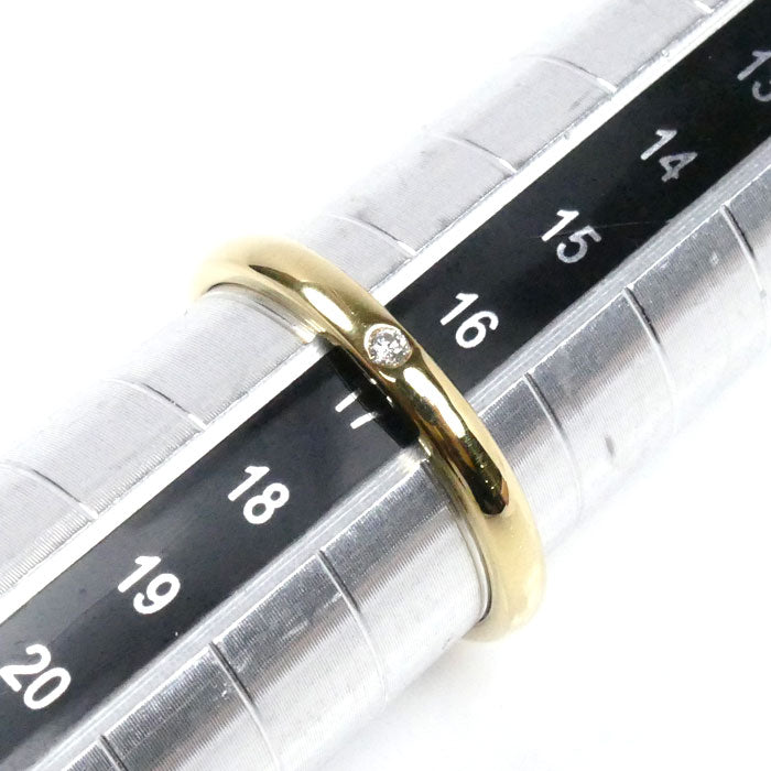 TIFFANY&Co. ティファニー K18YG イエローゴールド バンドリング 1Pダイヤ リング・指輪 60016280 ダイヤモンド 17号 3.0g ユニセックス【中古】【美品】