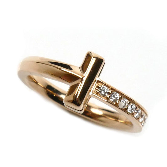 TIFFANY&Co. ティファニー K18PG ピンクゴールド Tワン 9Pダイヤ リング・指輪 67795245 ダイヤモンド 7号 3.7g レディース【中古】【美品】