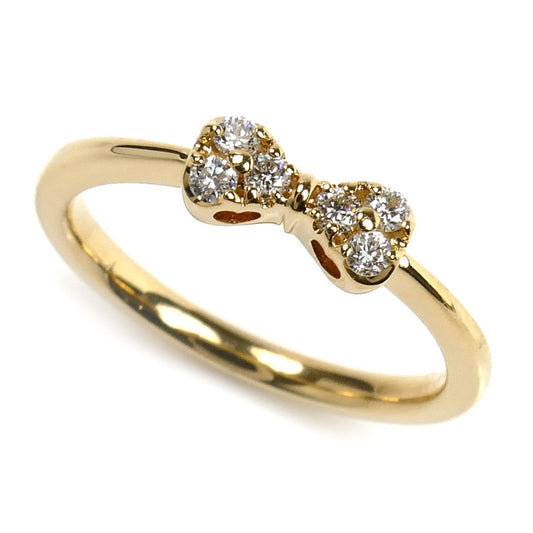 Ponte Vecchio ポンテヴェキオ K18YG イエローゴールド リボン リング・指輪 ダイヤモンド0.09ct 7号 2.2g レディース【中古】