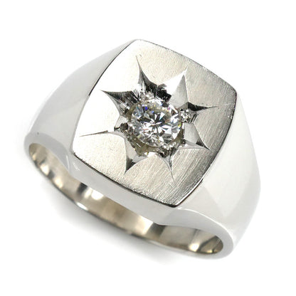Pt900プラチナ 印台 リング・指輪 ダイヤモンド0.30ct 20号 19.6g メンズ【中古】