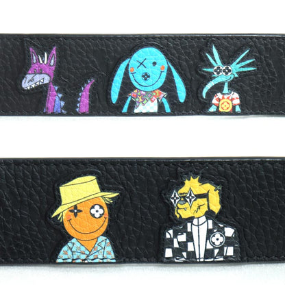 LOUIS VUITTON ルイ・ヴィトン サンチュール ベルト LVシェイプ LVフレンド ブラック マルチ MP293 BC4280 85/34 メンズ【中古】