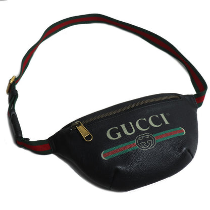 GUCCI グッチ シェリーライン ロゴプリント スモール ボディバッグ ブラック 527792 メンズ【中古】