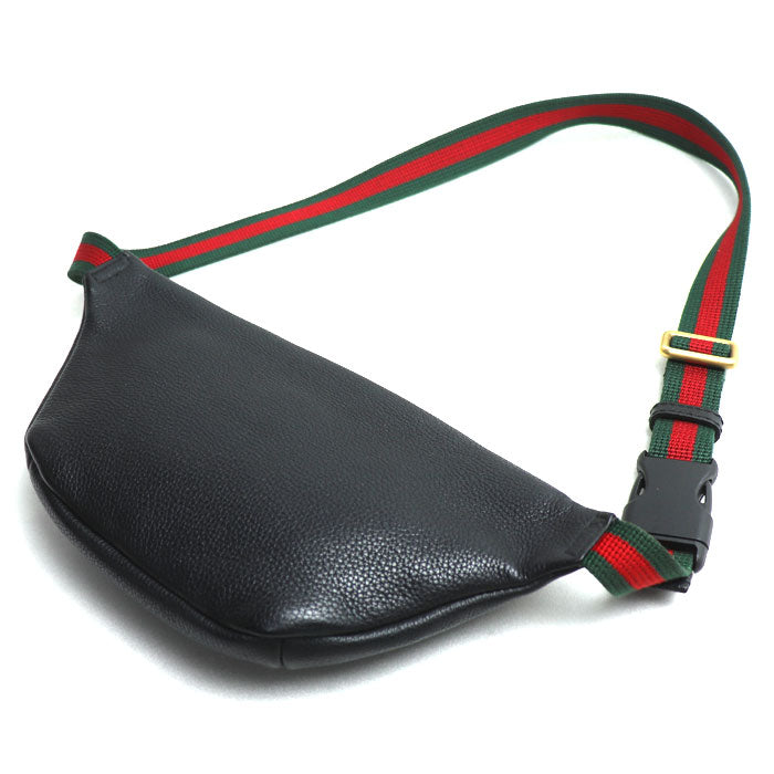 GUCCI グッチ シェリーライン ロゴプリント スモール ボディバッグ ブラック 527792 メンズ【中古】