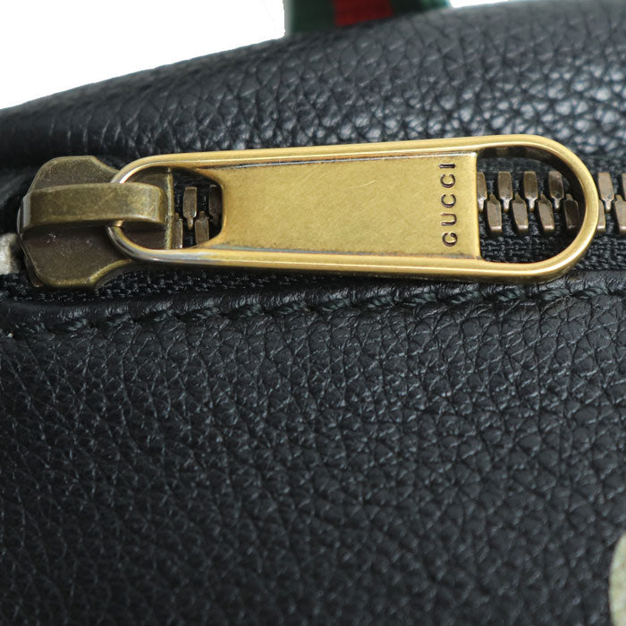 GUCCI グッチ シェリーライン ロゴプリント スモール ボディバッグ ブラック 527792 メンズ【中古】