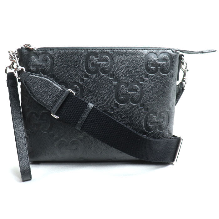 GUCCI グッチ ジャンボGG ミディアム クロスボディバッグ ショルダーバッグ ブラック 696009 AABY7 1000 メンズ【中古】【美品】