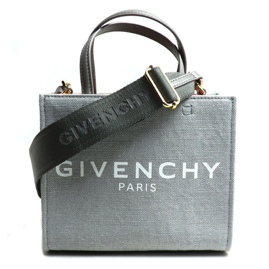 GIVENCHY ジバンシィ ハンドバッグ キャンバス ロゴ ミニ G ストーングレー BB50N0B1FK 099 レディース【中古】