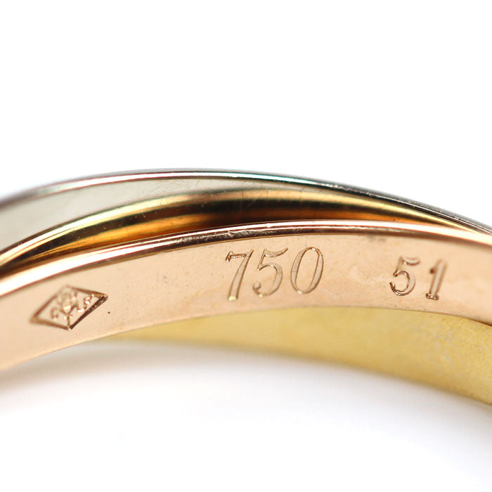 CARTIER カルティエ K18YG/PG/WG トリニティ XS リング・指輪 11号 51 3.5g レディース【中古】【美品】