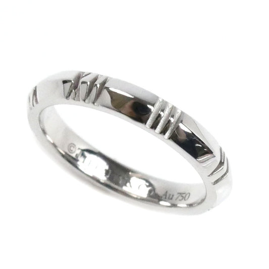 TIFFANY&Co. ティファニー K18WG ホワイトゴールド アトラス Xクローズド ナロー リング・指輪 9.5号 3.7g レディース【中古】【美品】