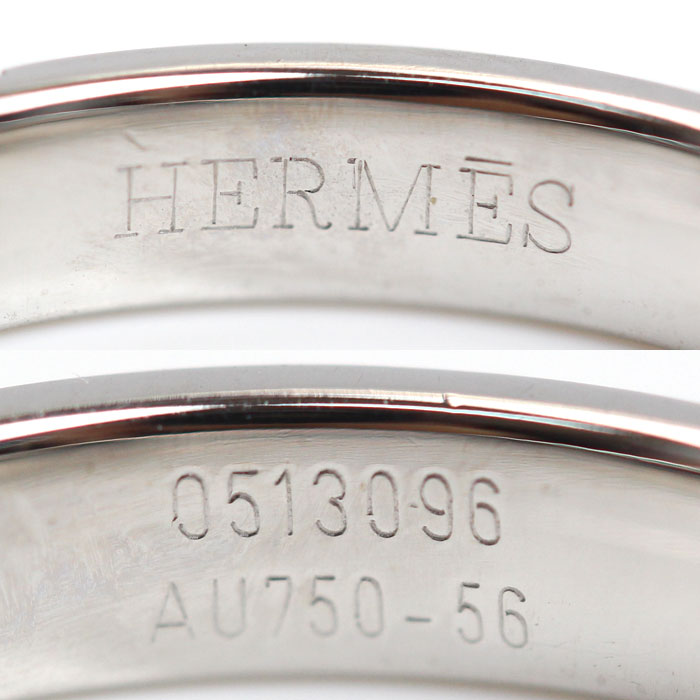 HERMES エルメス K18WG ホワイトゴールド ヘラクレス リング・指輪 15.5号 56 4.3g レディース【中古】【美品】