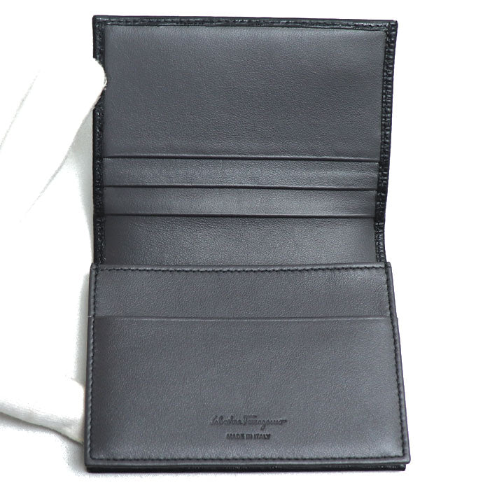 Salvatore Ferragamo サルヴァトーレフェラガモ ガンチーニ 名刺入れ ブラック 66A062 レディース【中古】【極美品】