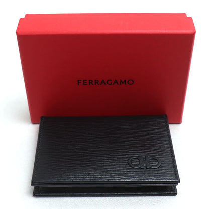 Salvatore Ferragamo サルヴァトーレフェラガモ ガンチーニ 名刺入れ ブラック 66A062 レディース【中古】【極美品】