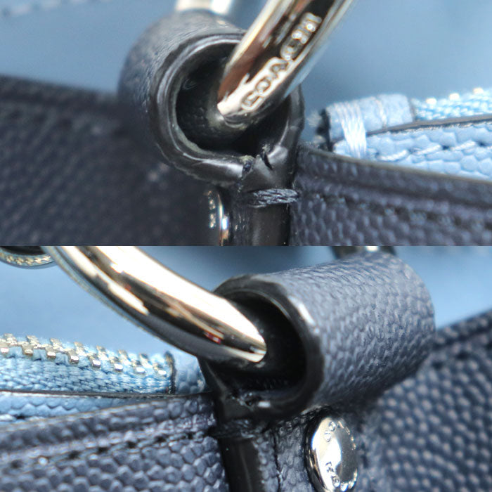 COACH コーチ タウンバケット ハンドバッグ ネイビー 91379 レディース【中古】