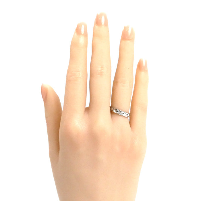 CHANEL シャネル Pt950プラチナ マトラッセ リング・指輪 7.5号 48 4.8g レディース【中古】【美品】