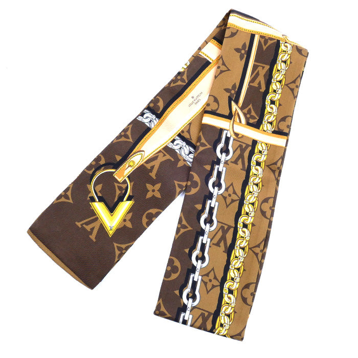 LOUIS VUITTON ルイ・ヴィトン バンドー・モノグラム コンフィデンシャル スカーフ マロン M78655 MR2284 レディース【中古】