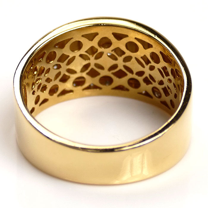 K18YG イエローゴールド リング・指輪 ダイヤモンド0.22ct 19.5号 9.4g メンズ【中古】