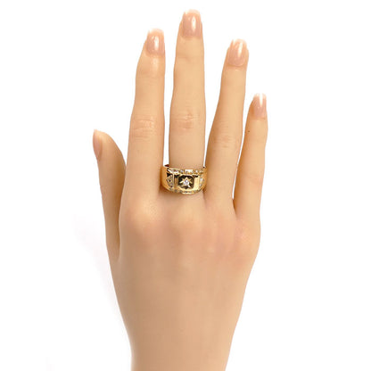 K18YG イエローゴールド リング・指輪 ダイヤモンド0.22ct 19.5号 9.4g メンズ【中古】