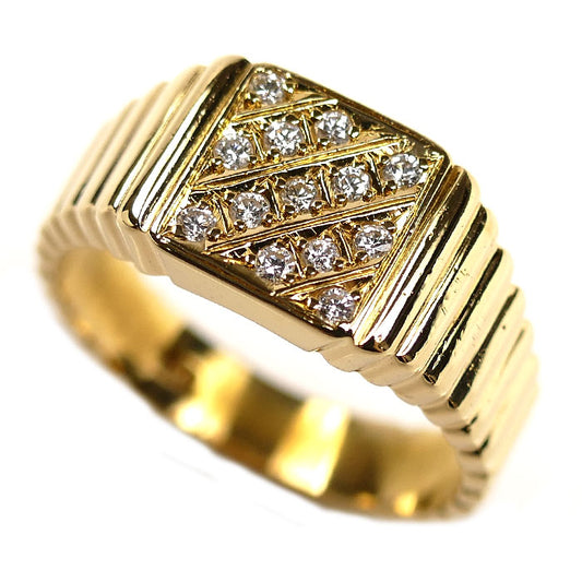 K18YG イエローゴールド リング・指輪 ダイヤモンド0.25ct 18号 6.8g メンズ【中古】