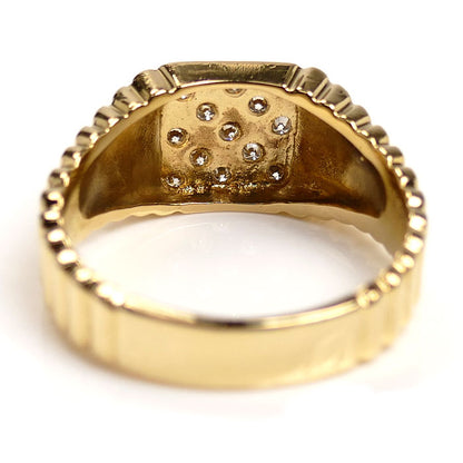 K18YG イエローゴールド リング・指輪 ダイヤモンド0.25ct 18号 6.8g メンズ【中古】