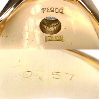 K18YG イエローゴールド Pt900プラチナ リング・指輪 ダイヤモンド0.57ct 17.5号 17.8g メンズ【中古】【美品】