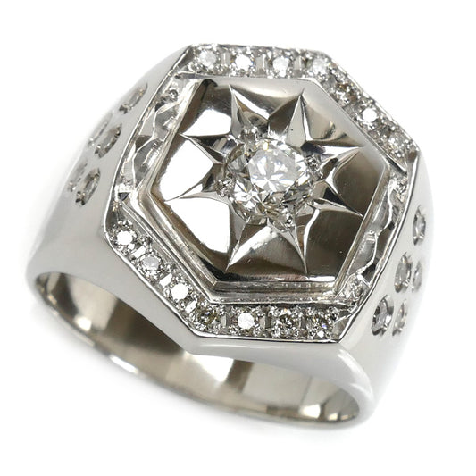 Pt900プラチナ リング・指輪 ダイヤモンド0.51ct/0.53ct 24号 37.4g メンズ【中古】【美品】