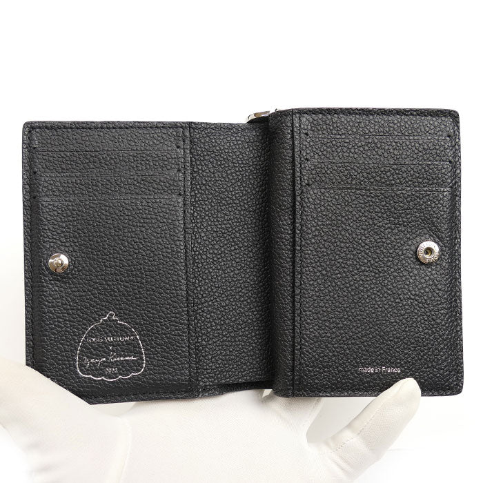 LOUIS VUITTON ルイ・ヴィトン LV×YK ポルトフォイユ クレア 二つ折り財布 モノグラムアンプラント ノワール/ブロン M81907 ICチップ レディース【中古】